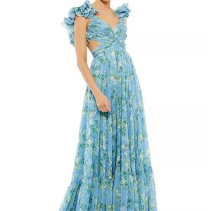 MAC DUGGAL Ruffled Floral Gown Size 4